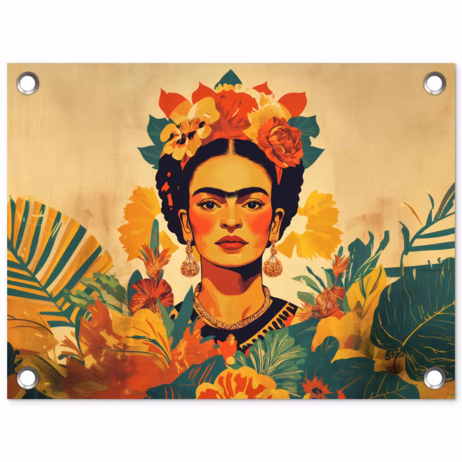 Tuinposter - Vrouwelijk - Bloemen - Sieraden — 1
