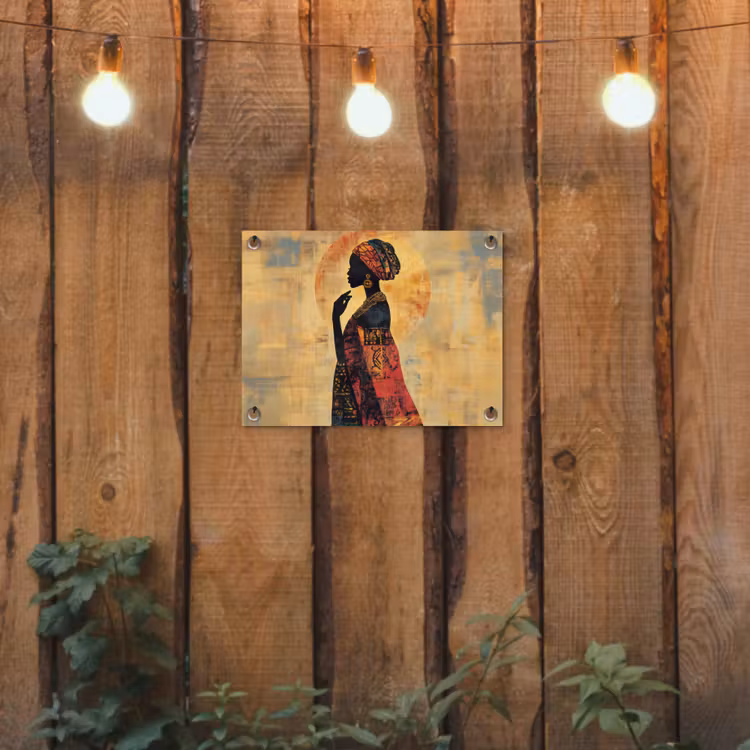 Tuinposter - Vrouw - Silhouet - Patronen - Sierlijk — 2