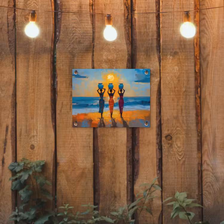 Tuinposter - Vrouwen - Strand - Zondsondergang — 2