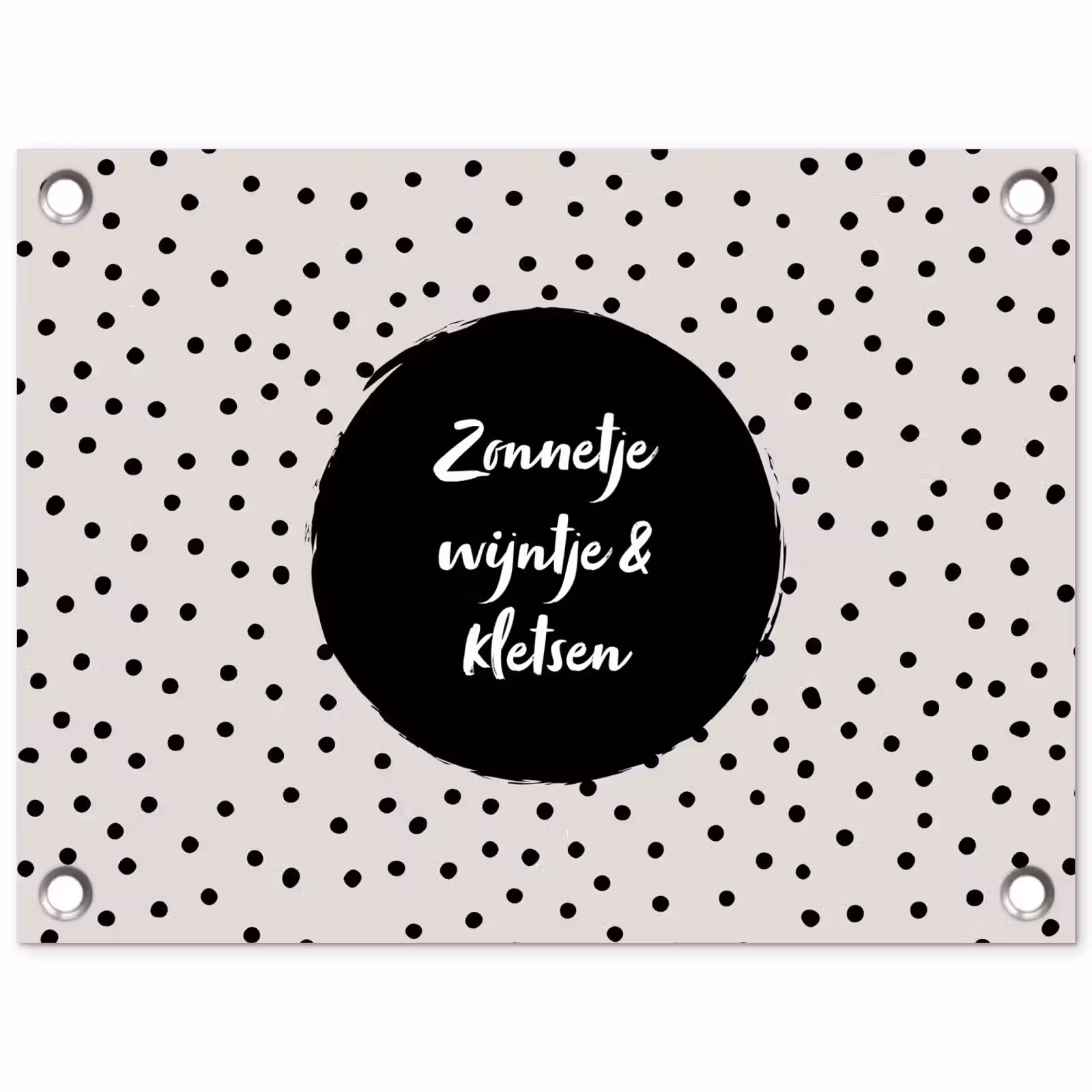 Tuinposter - Tekst - Quotes - Zonnetje, wijntje & kletsen - Wijn — 1