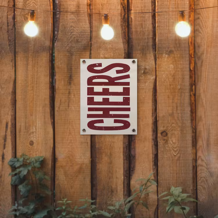 Tuinposter - Red - Cheers - Decoratie - Beige — 2
