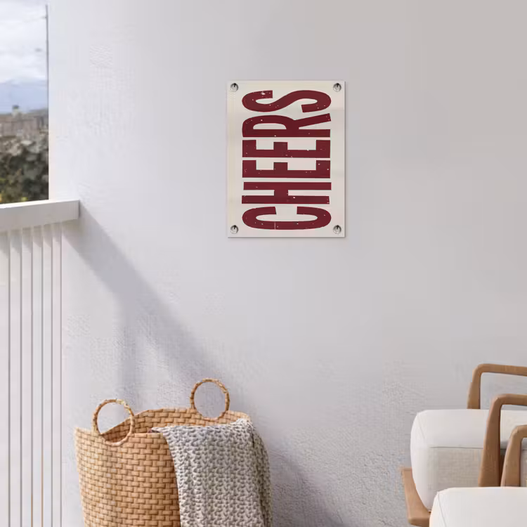 Tuinposter - Red - Cheers - Decoratie - Beige — 3