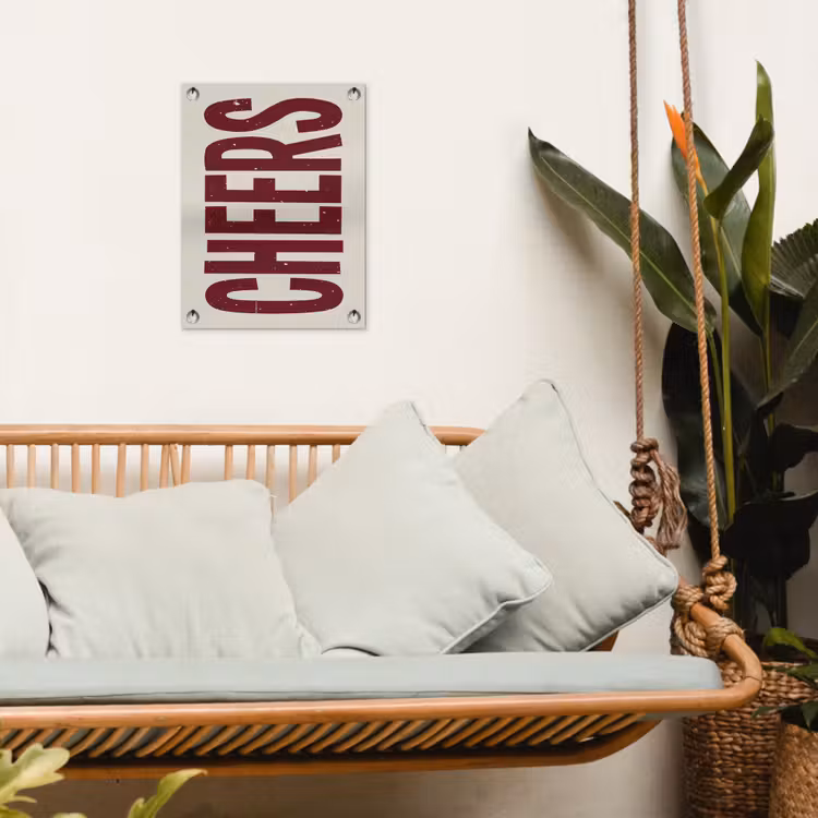 Tuinposter - Red - Cheers - Decoratie - Beige — 5