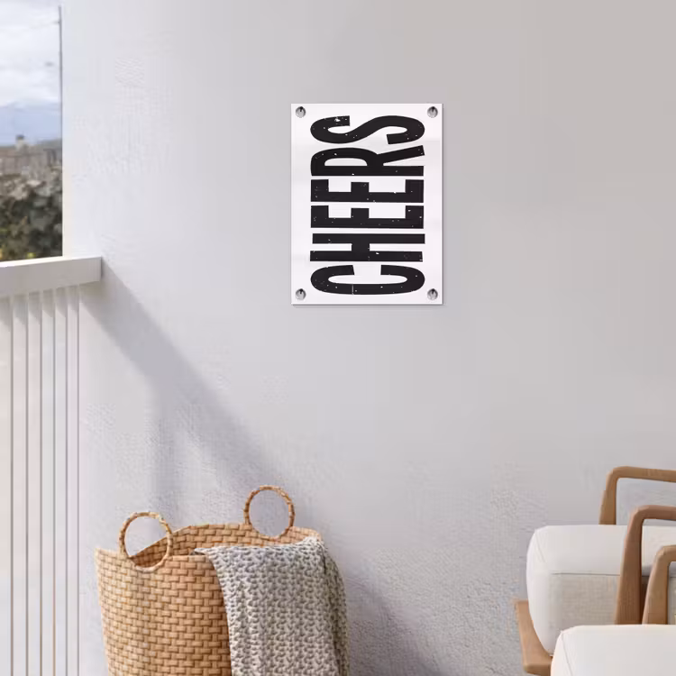 Tuinposter - Retro - Cheers - Zwart - Decoratie — 3