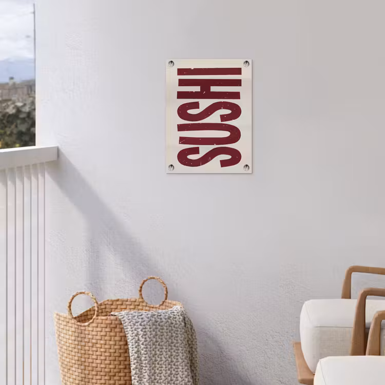 Tuinposter - Sushi - Rood - Japandi - Decoratie — 3