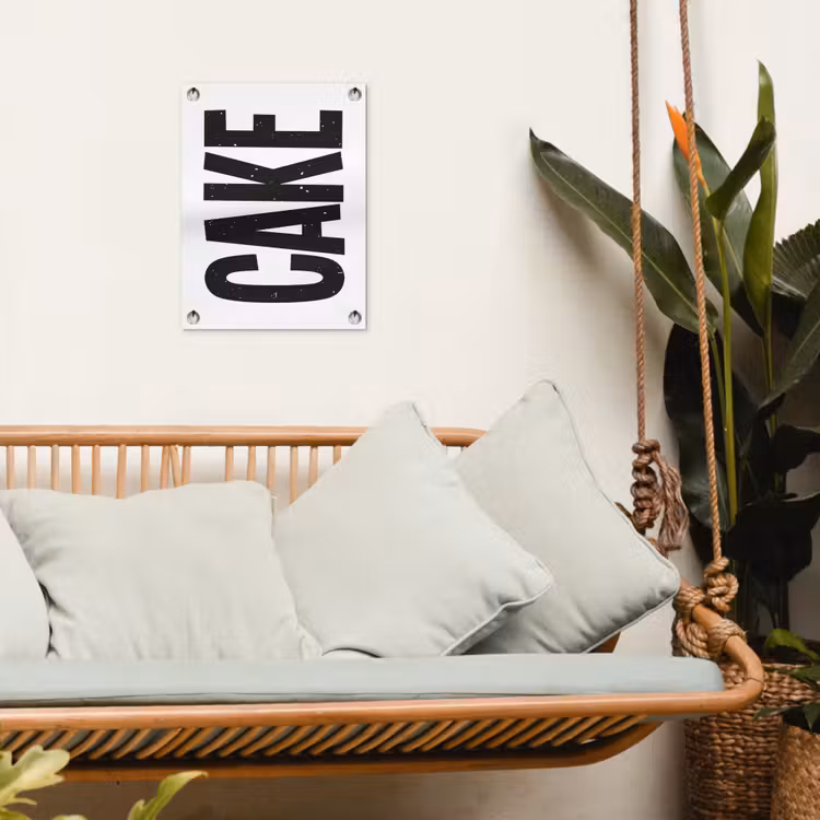 Tuinposter - Zwart - Cake - Eten - Decoratie — 5