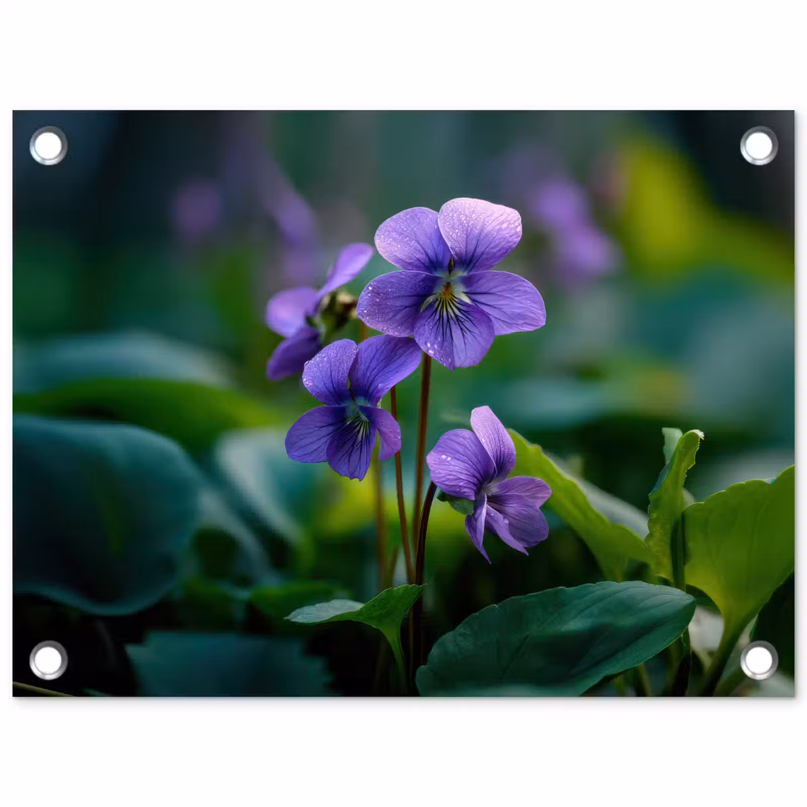 Tuinposter - Viooltjes - Paars - Bloem - Bladeren — 1