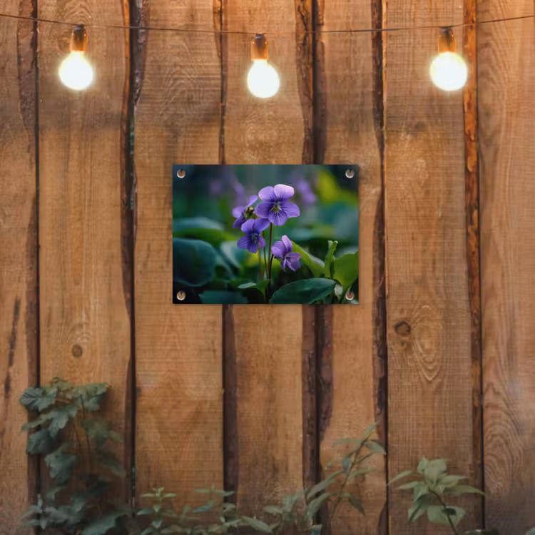 Tuinposter - Viooltjes - Paars - Bloem - Bladeren — 2