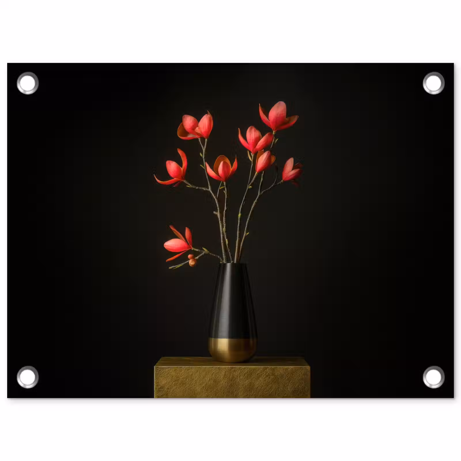 Tuinposter - Rode - Bloemen - Vaas — 1