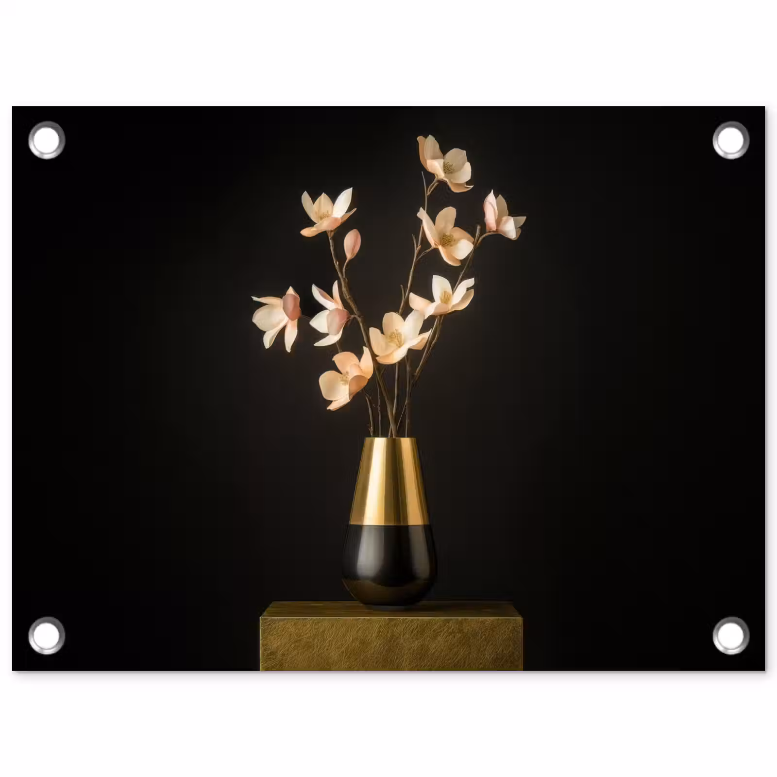 Tuinposter - Sierlijk - Boeket - Goud - Vaas — 1