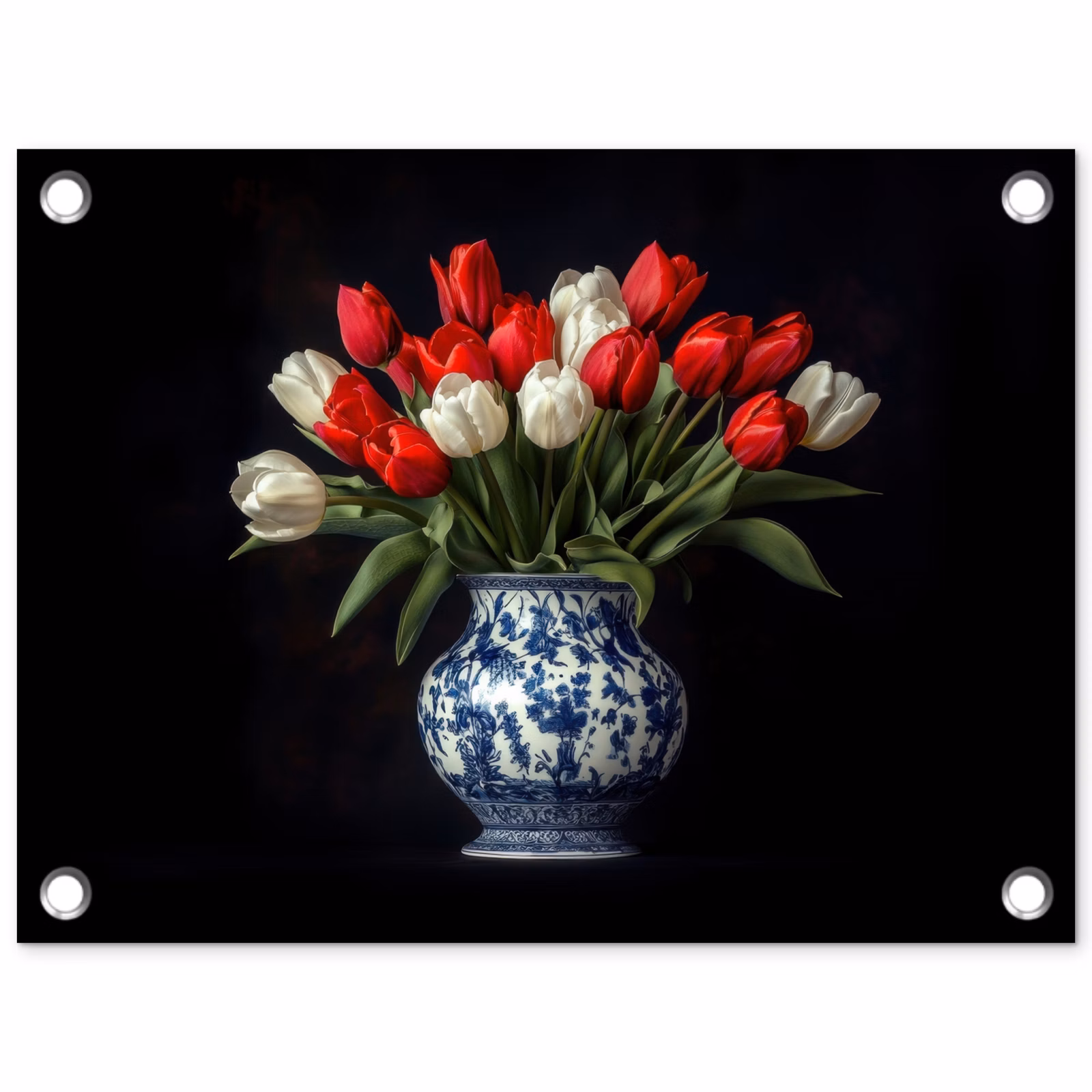 Tuinposter - Rode - Bloemen - Tulpen - Vaas — 1