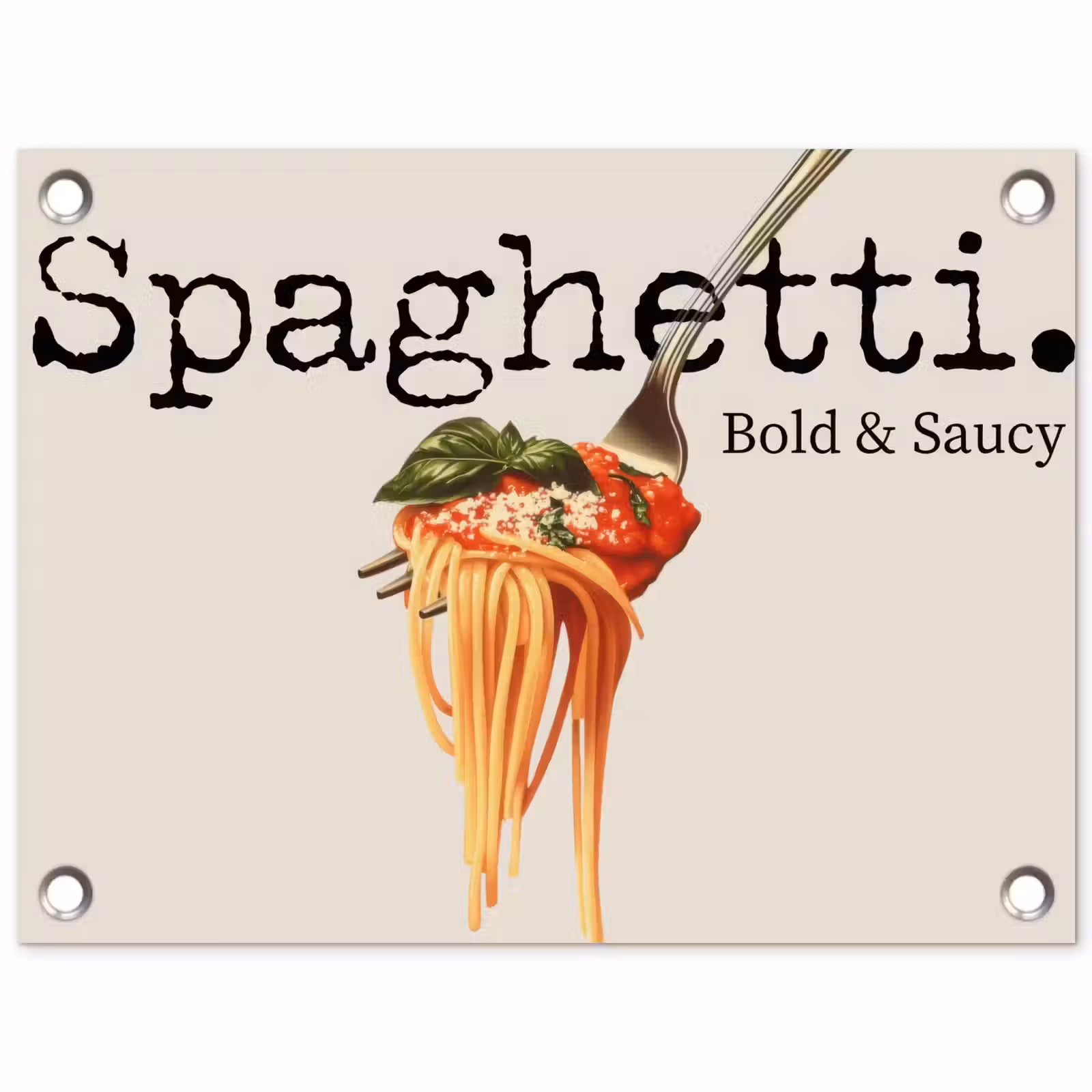Tuinposter - Spaghetti - tomatensaus - Parmezaanse kaas — 1