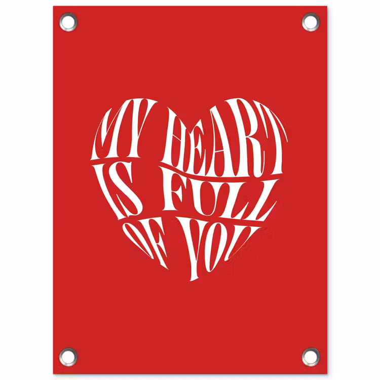 Tuinposter - Rood - Hart- Tekst - Valentijn — 1