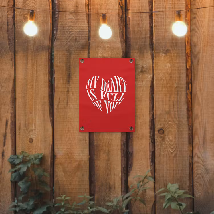 Tuinposter - Rood - Hart- Tekst - Valentijn — 2