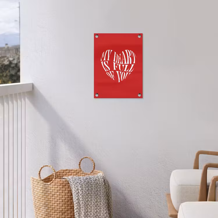 Tuinposter - Rood - Hart- Tekst - Valentijn — 3