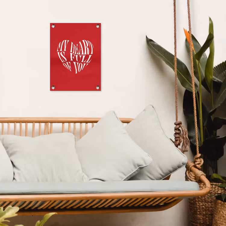 Tuinposter - Rood - Hart- Tekst - Valentijn — 5