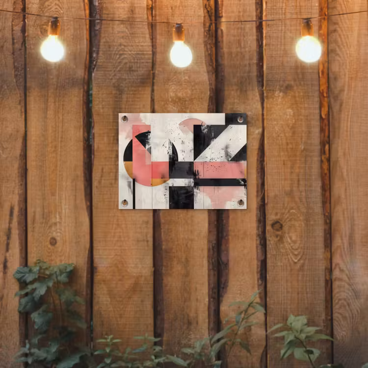 Tuinposter - Roze - Abstract - Aesthetic - Modern - Vormen — 2