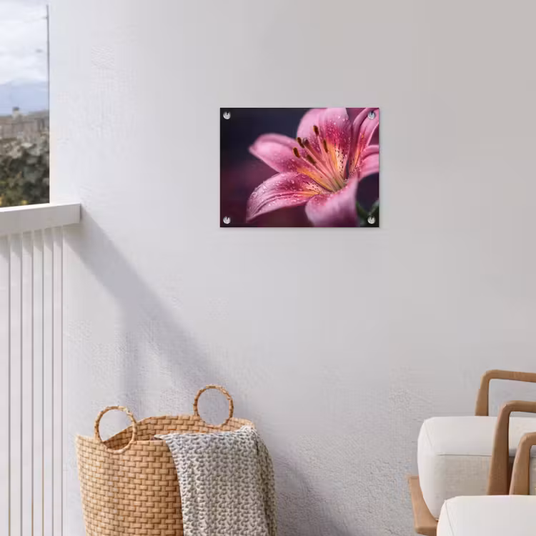 Tuinposter - Roze - lelie - Dauwdruppels — 3