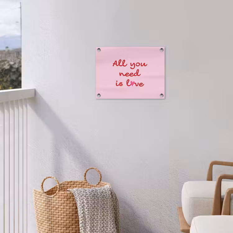 Tuinposter - Tekst - Roze - Love - Hart — 3