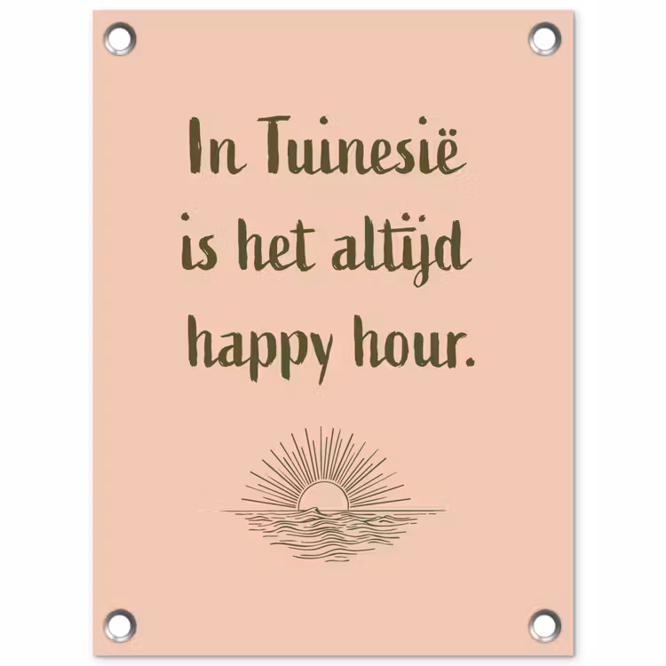 Tuinposter - Tuin - Roze - Quote - Zon — 1