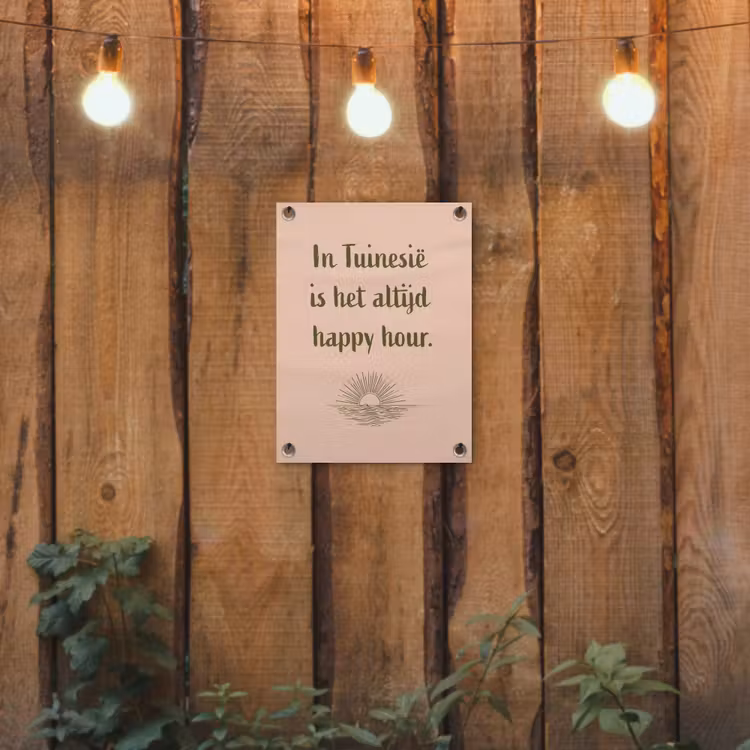 Tuinposter - Tuin - Roze - Quote - Zon — 2