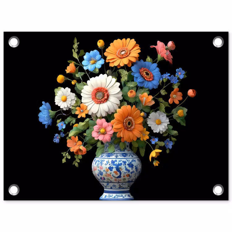 Tuinposter - Vaas - Boeket - Bloemen - Kleur — 1