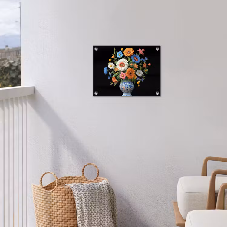 Tuinposter - Vaas - Boeket - Bloemen - Kleur — 3