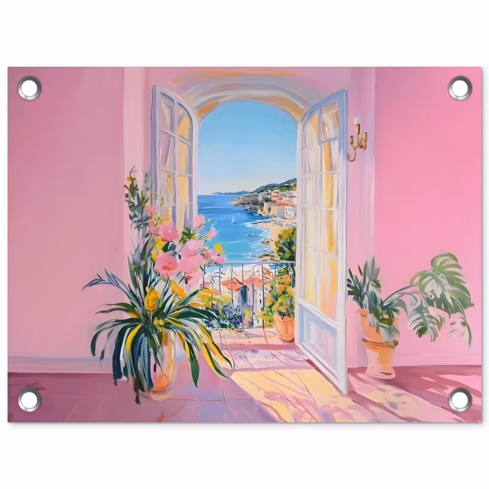 Tuinposter - Roze - Buiten - Verf — 1