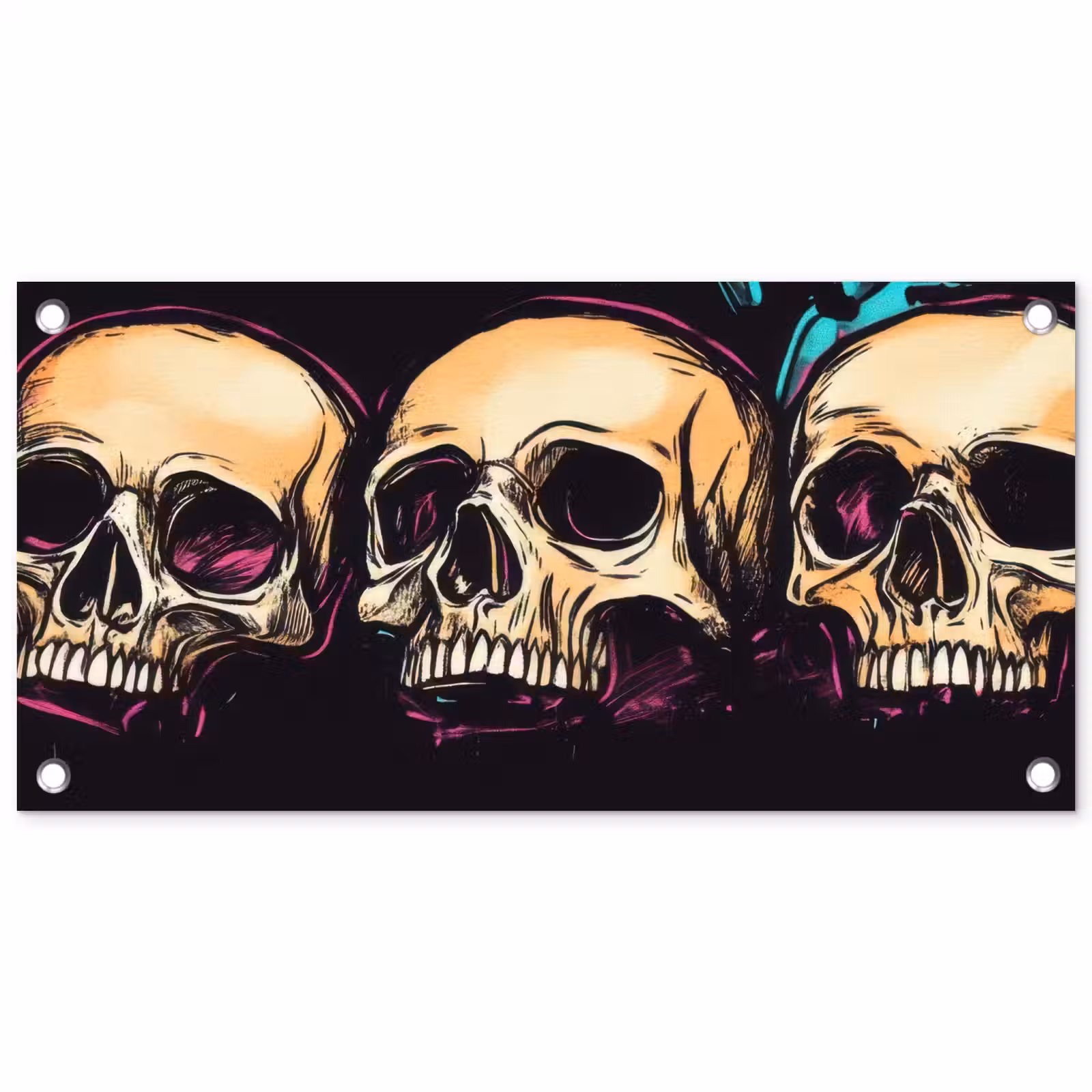 Tuinposter - Schedels - Graffiti - Neon — 1
