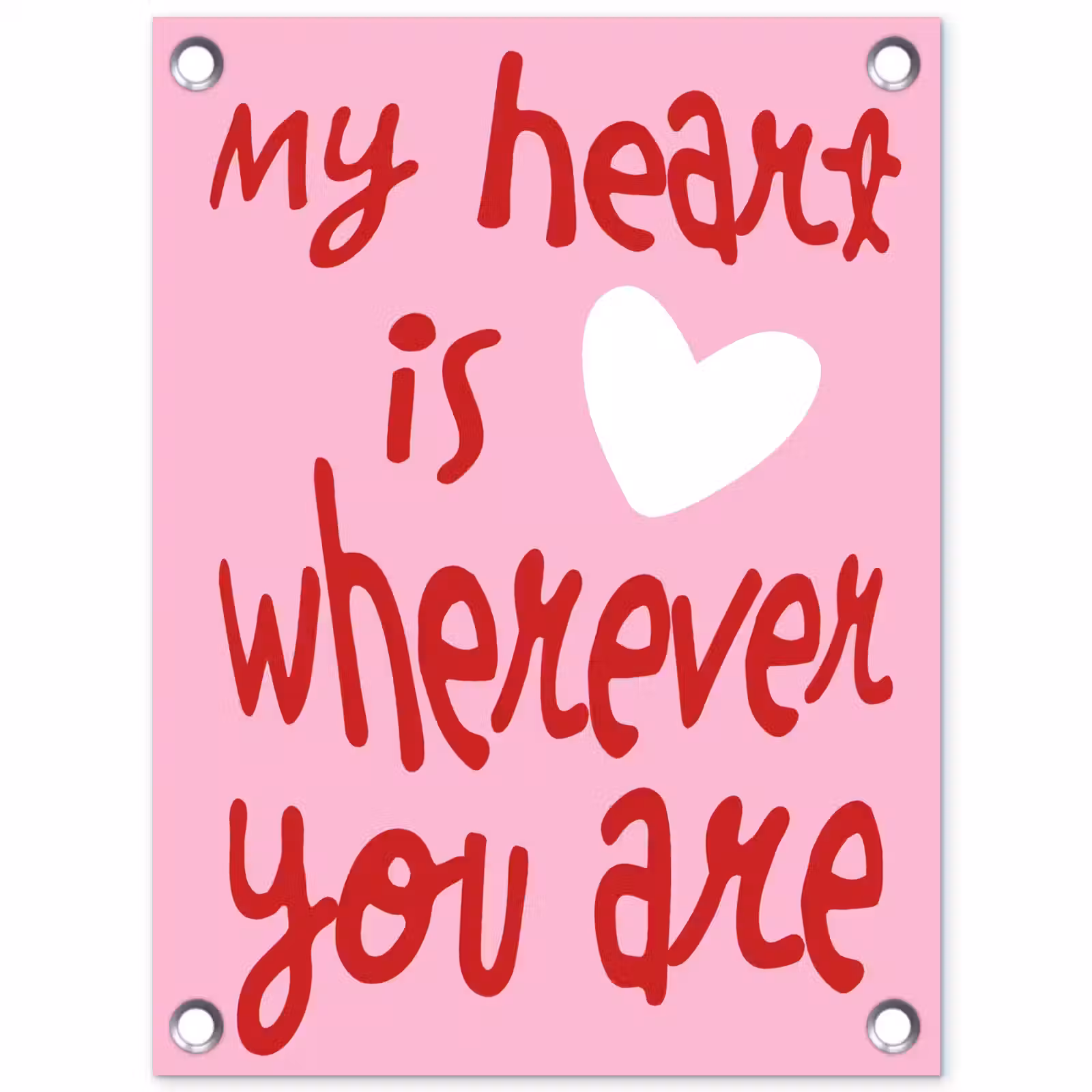 Tuinposter - Valentijn - Hart - Liefde - Roze — 1