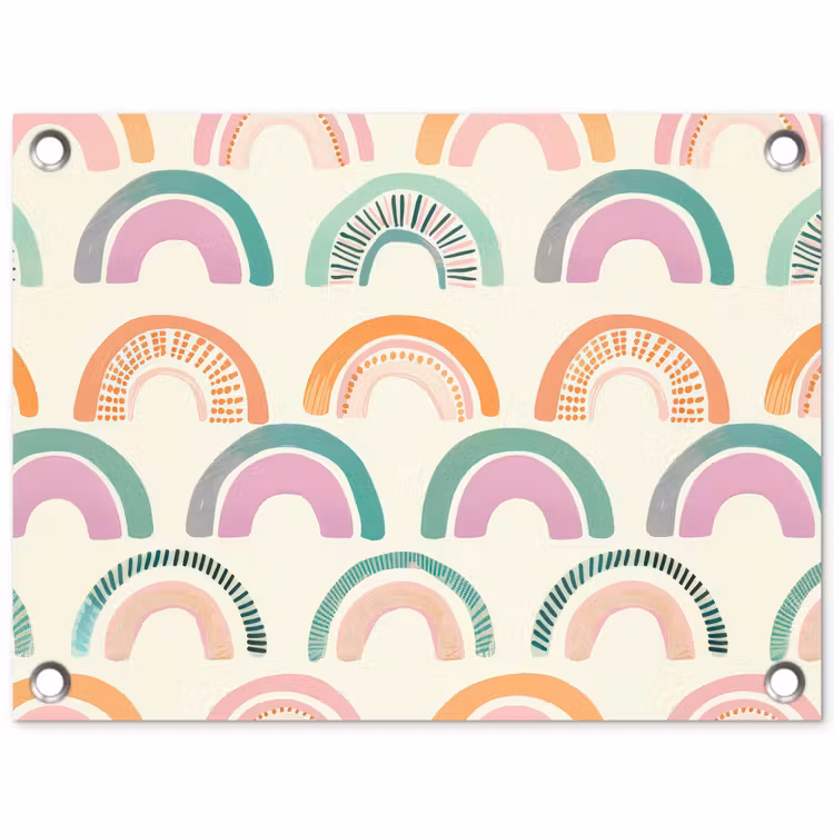 Tuinposter - Regenboog - Pastel - Patroon — 1