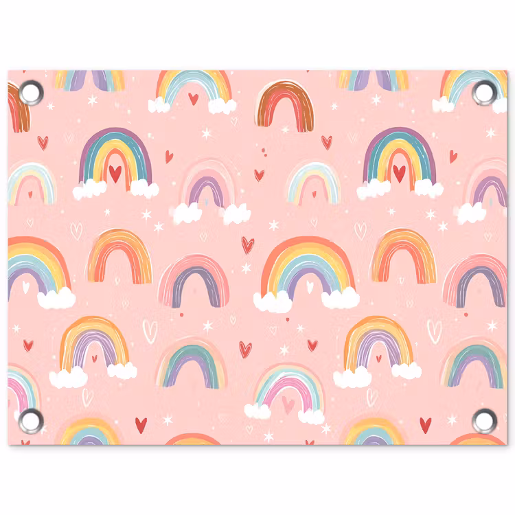 Tuinposter - Regenboog - Patroon - Pastel — 1