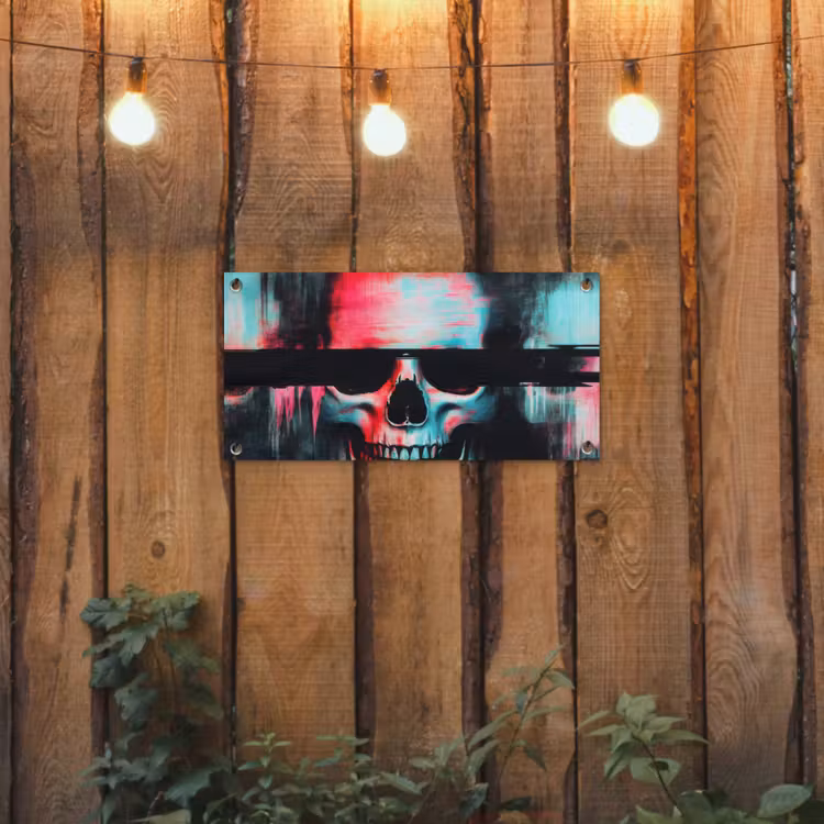 Tuinposter - Schedels - Glitch - Cyberpunk — 2