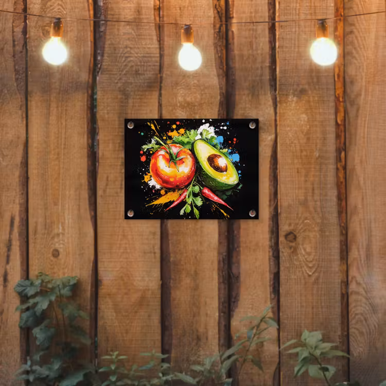 Tuinposter - Tomaat - Avocado - Peper - Graffiti - Verf - Modern — 2