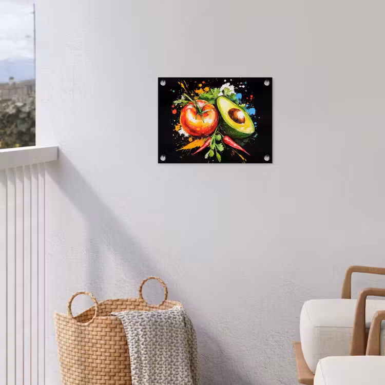 Tuinposter - Tomaat - Avocado - Peper - Graffiti - Verf - Modern — 3