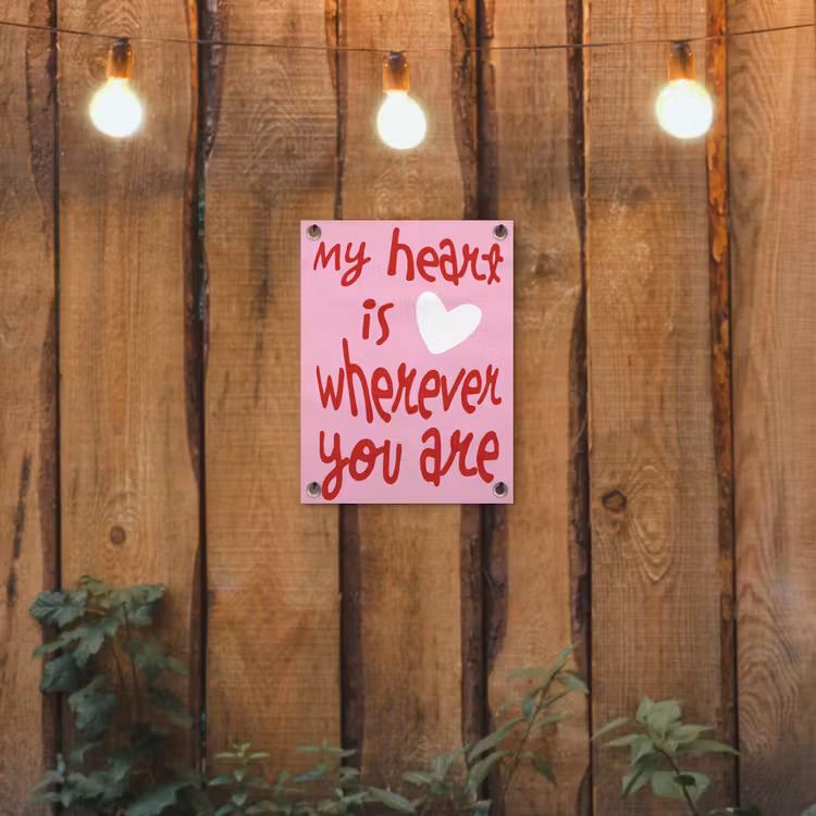 Tuinposter - Valentijn - Hart - Liefde - Roze — 2