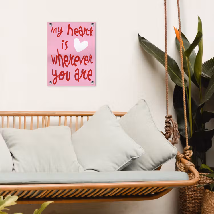 Tuinposter - Valentijn - Hart - Liefde - Roze — 5