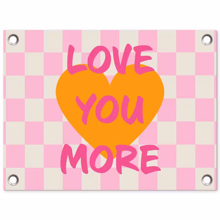 Tuinposter - Valentijn - Love - Roze - Oranje — 1