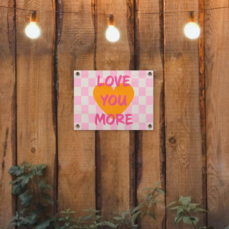 Tuinposter - Valentijn - Love - Roze - Oranje — 2