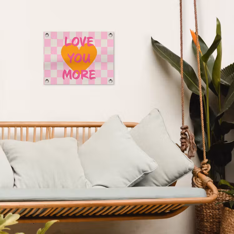 Tuinposter - Valentijn - Love - Roze - Oranje — 5