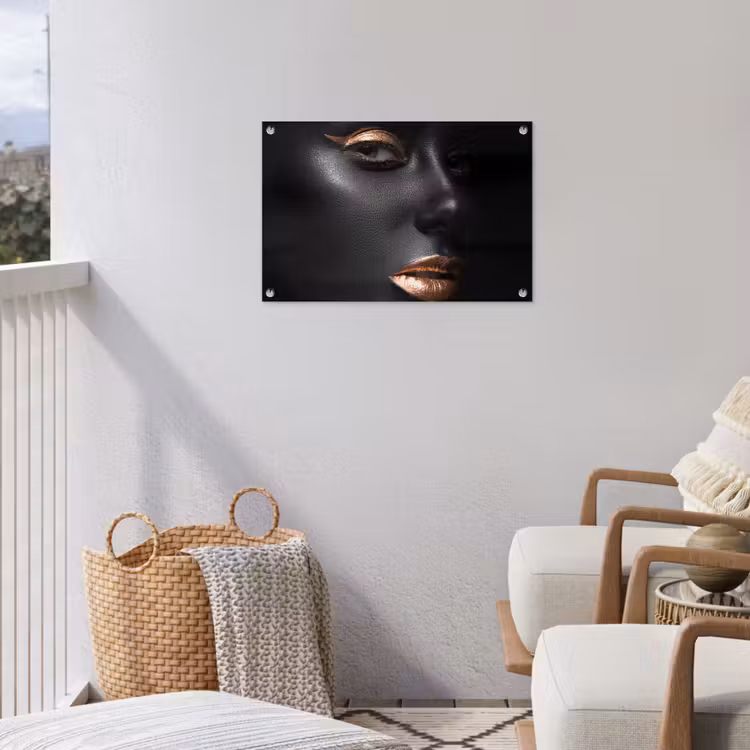 Tuinposter - Vrouw - Make-up - Koper - Zwart — 3
