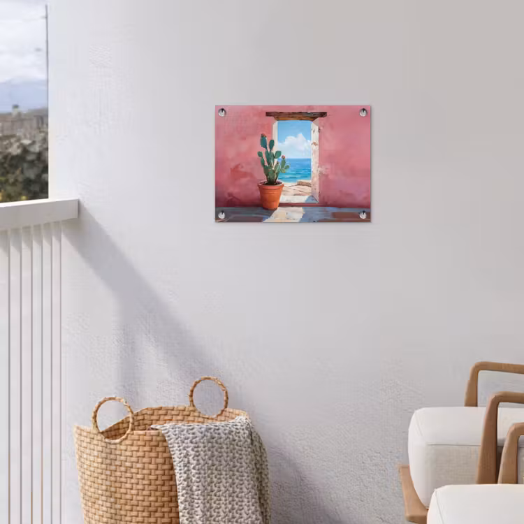 Tuinposter - Zee - Roze - Cactus — 3