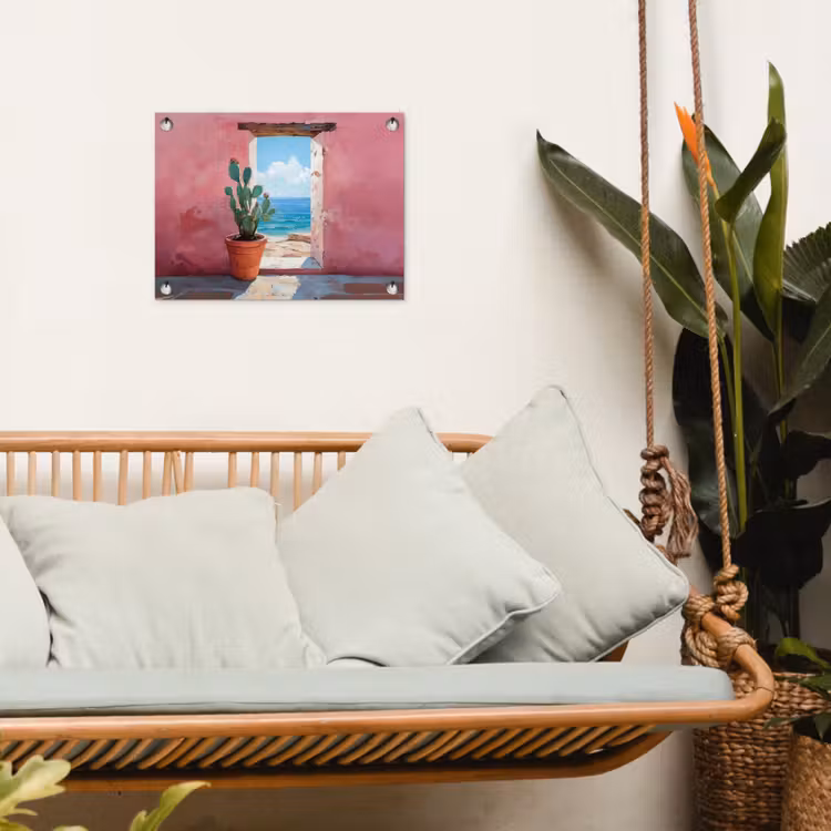 Tuinposter - Zee - Roze - Cactus — 5