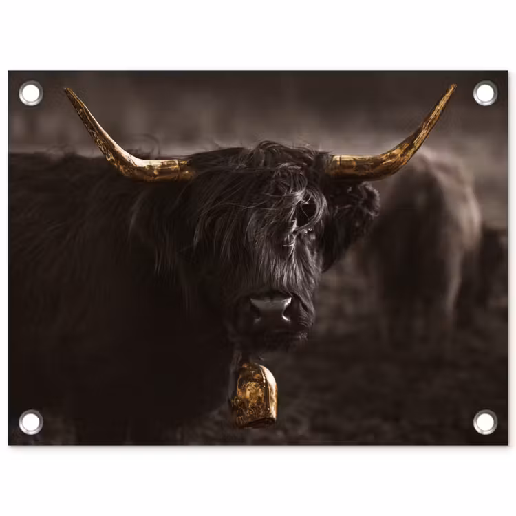 Tuinposter - Schotse hooglander - Goud - Koebel - Hoorns - Dieren — 1