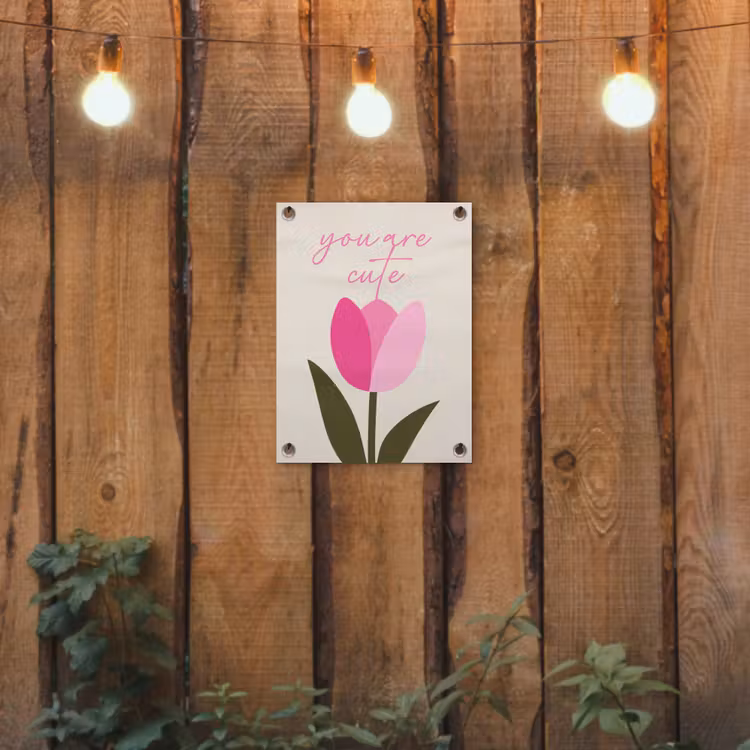 Tuinposter - Tulp - Roze - Valentijn - Bloem — 2