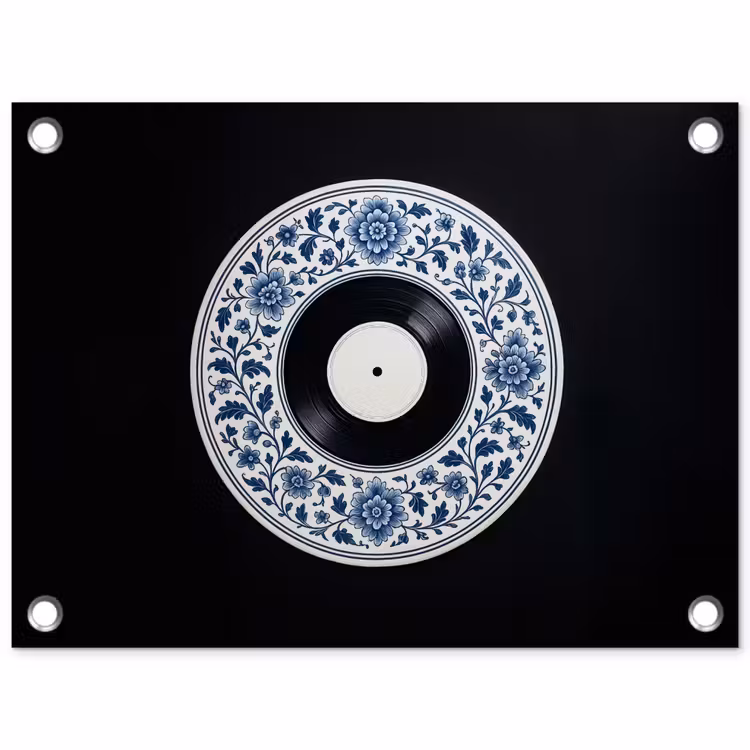 Tuinposter - Vinyl - LP - Delfts Blauw - Muziek — 1