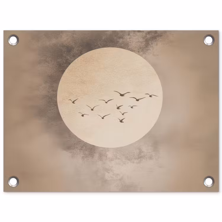 Tuinposter - Vogel - Beige - Japandi — 1
