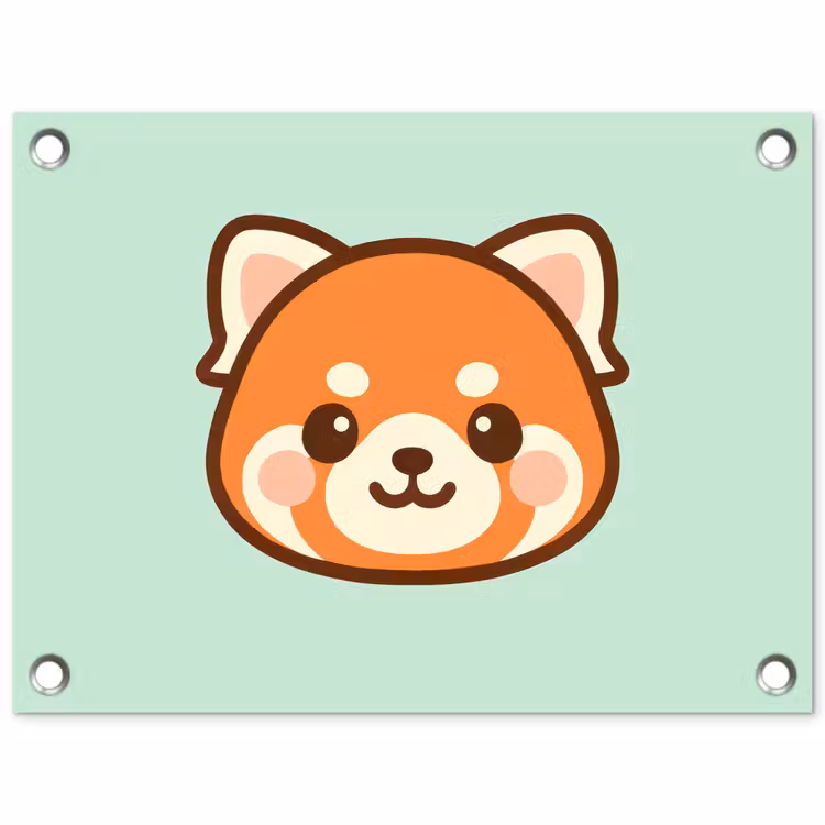 Tuinposter - Rode panda - Groen - Cartoon — 1