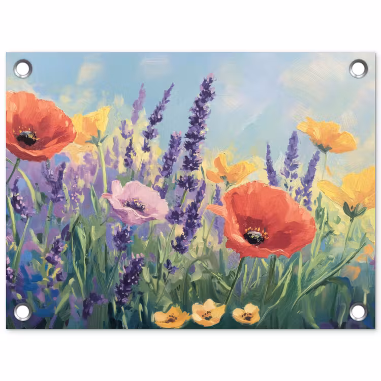 Tuinposter - Weide - Bloemen - Kleurrijk — 1