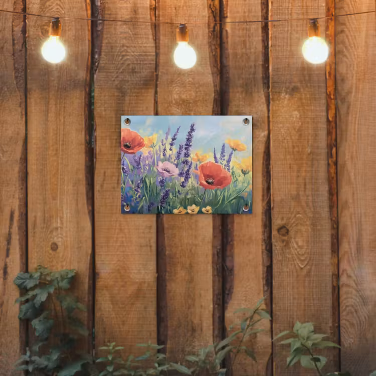 Tuinposter - Weide - Bloemen - Kleurrijk — 2